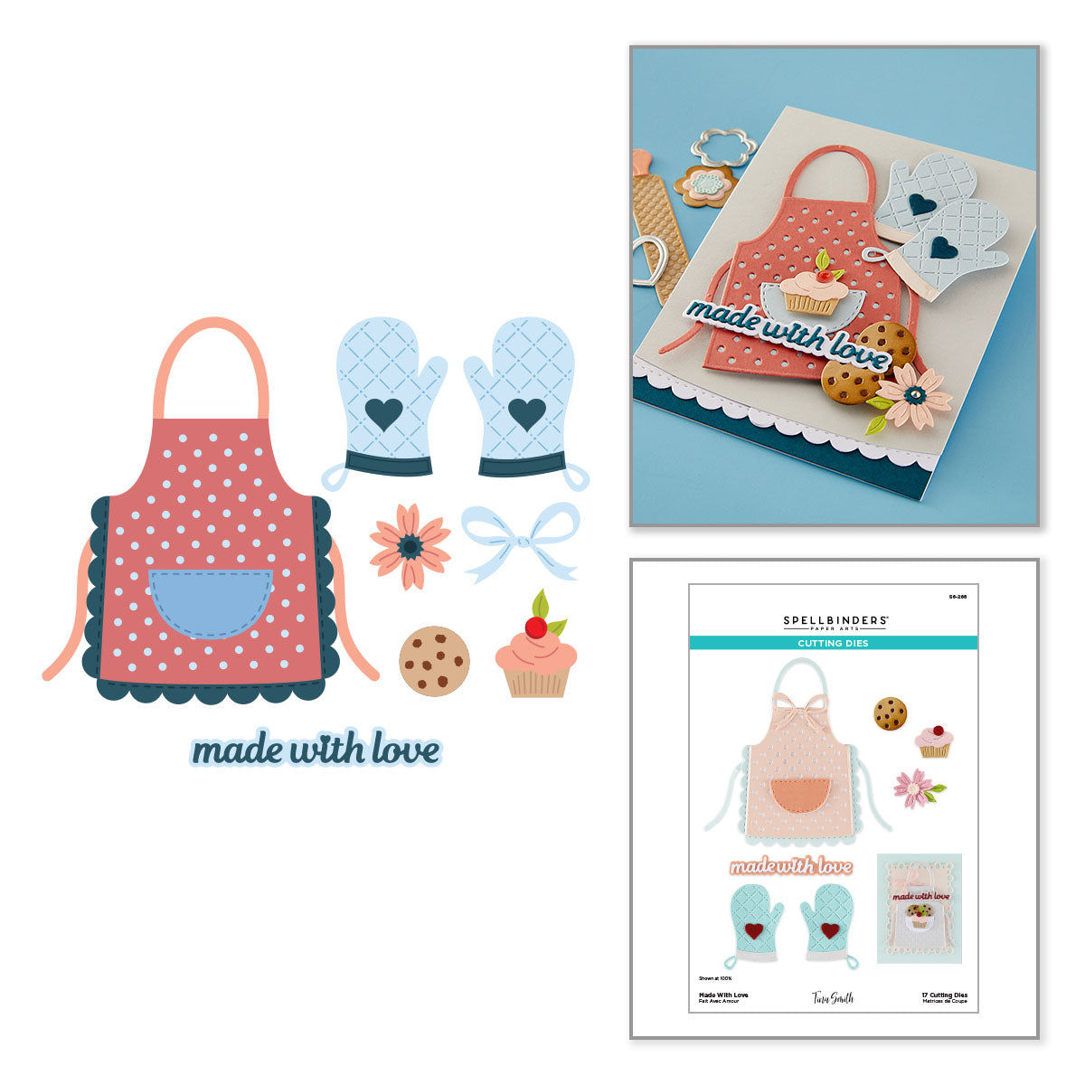 Spellbinders Made With Love Etched Dies by Tina Smith