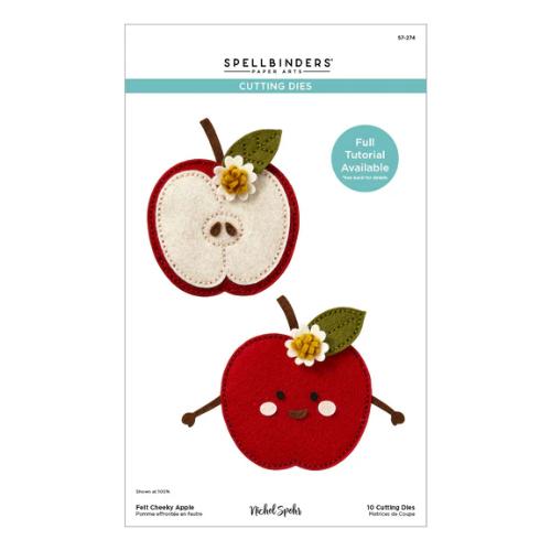 Spellbinders - Felt Cheeky Apple Etched Dies from the Summer Felt Stitch & Create Collection by Nichol Spohr
