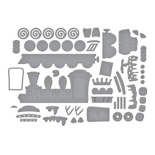 Spellbinders - Gingerbread Train Etched Dies from the Candy Christmas Collection by Stamperia