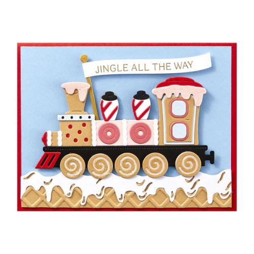 Spellbinders - Gingerbread Train Etched Dies from the Candy Christmas Collection by Stamperia