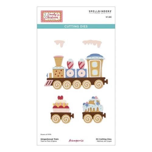 Spellbinders - Gingerbread Train Etched Dies from the Candy Christmas Collection by Stamperia