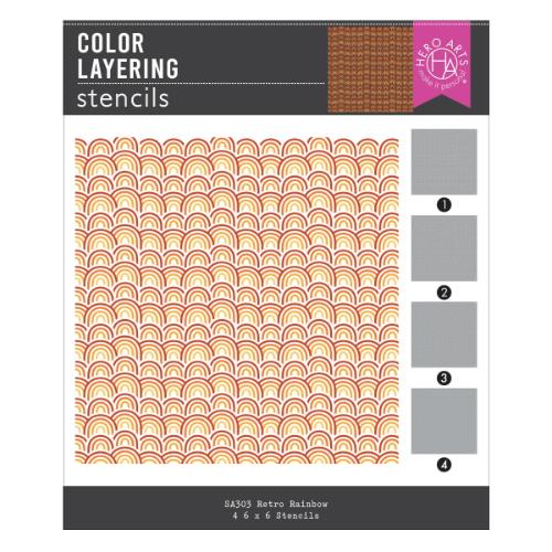 Hero Arts - Color Layering Retro Rainbow Stencil