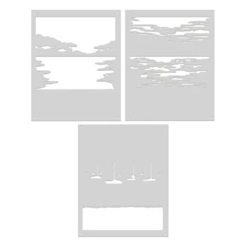 Hero Arts - Color Layering Harbor Stencils from the Seaside Blooms Collection