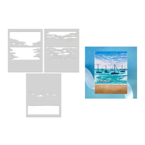 Hero Arts - Color Layering Harbor Stencils from the Seaside Blooms Collection