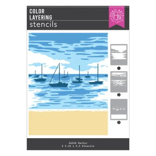 Hero Arts - Color Layering Harbor Stencils from the Seaside Blooms Collection