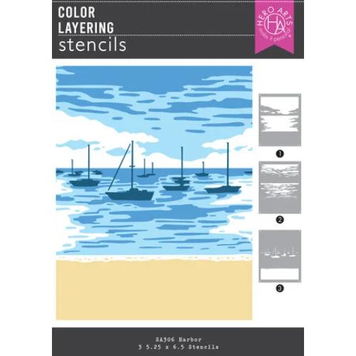 Hero Arts - Color Layering Harbor Stencils from the Seaside Blooms Collection