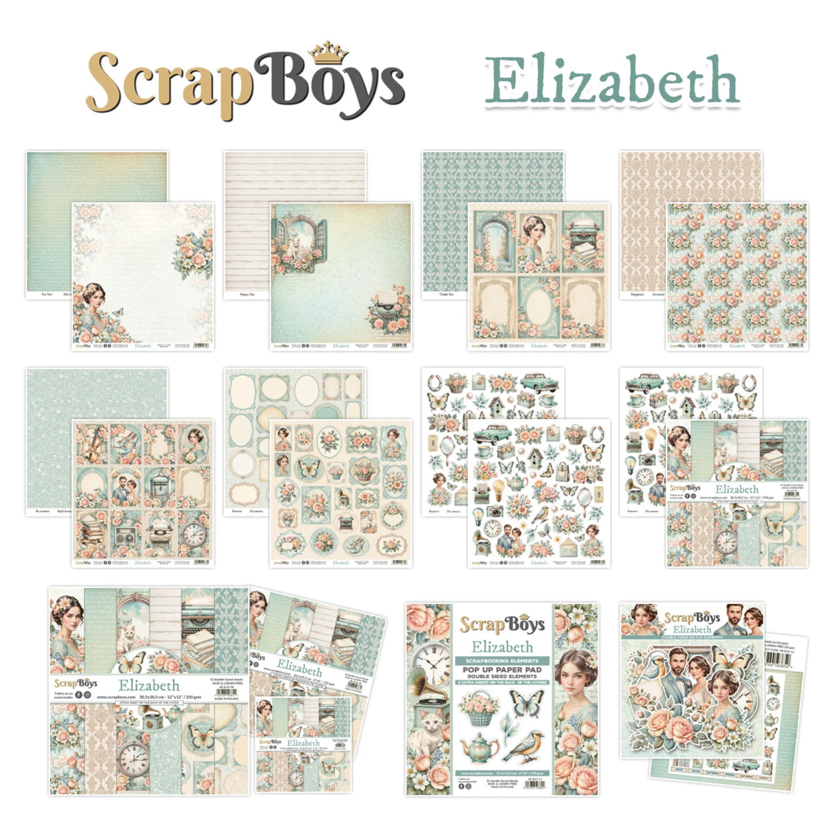 ScrapBoys Elizabeth 6x6 Inch Paper Pad
