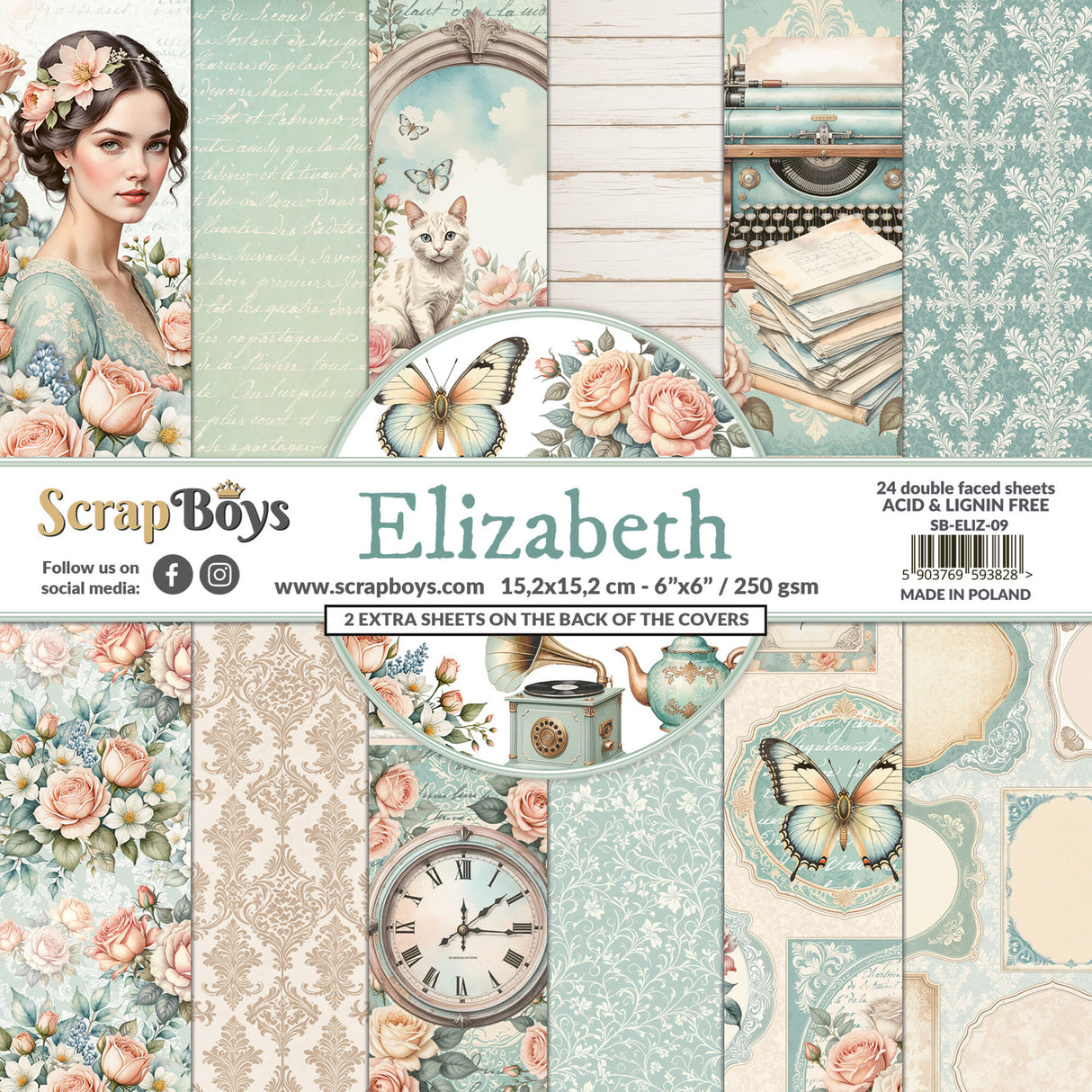 ScrapBoys Elizabeth 6x6 Inch Paper Pad
