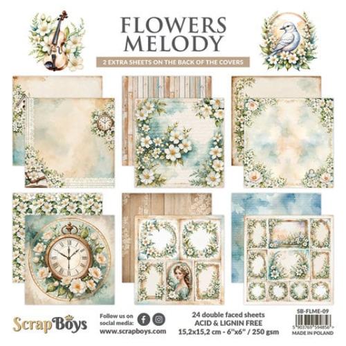 Scrap Boys Flowers Melody 6x6 Inch Paper Pad (SB-FLME-09)