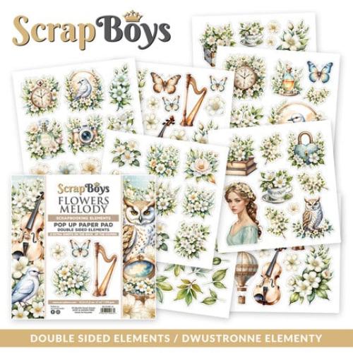 Scrap Boys Flowers Melody 6x6 Inch Pop Up Paper Pad (SB-FLME-11)