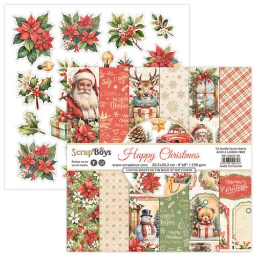 ScrapBoys Happy Christmas 8x8 Inch Paper Pad (SB-HACH-10)