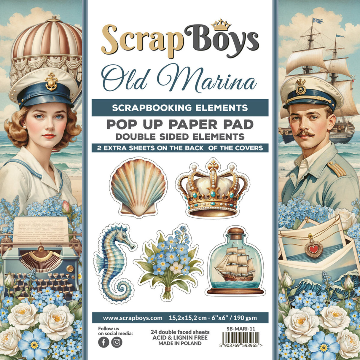 ScrapBoys Old Marina 6x6 Inch Pop Up Paper Pad