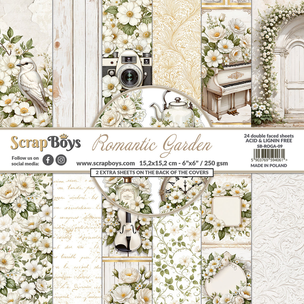 ScrapBoys Romantic Garden 6x6 Inch Paper Pad