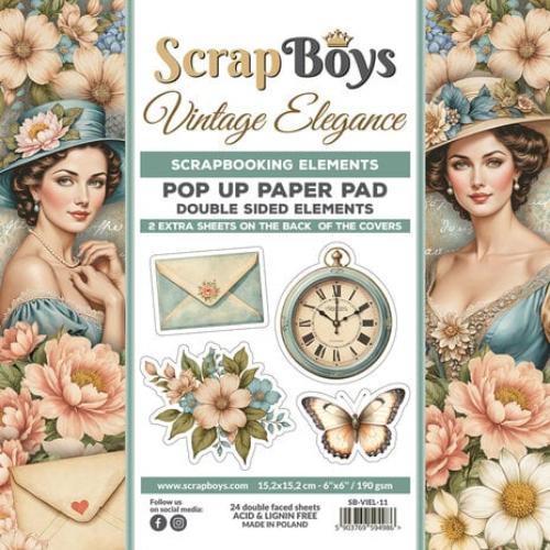 Scrap Boys Vintage Elegance 6x6 Inch Pop Up Paper Pad (SB-VIEL-11)