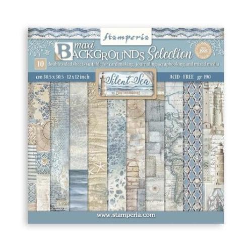 Stamperia Silent Sea Maxi Background Selection 12x12 Inch Paper Pack (SBBL170) - Postage as per Actual