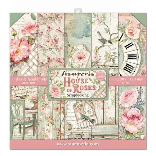 Stamperia House of Roses 12x12 Inch Paper Pack (SBBL66) - Postage as per Actual