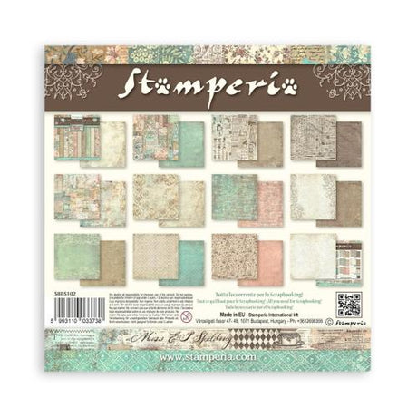 Stamperia Brocante Antiques Backgrounds 8x8 Inch Paper Pack