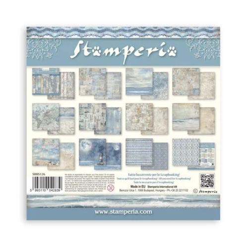 Stamperia Silent Sea 8x8 Inch Paper Pack Backgrounds Selection (SBBS126)