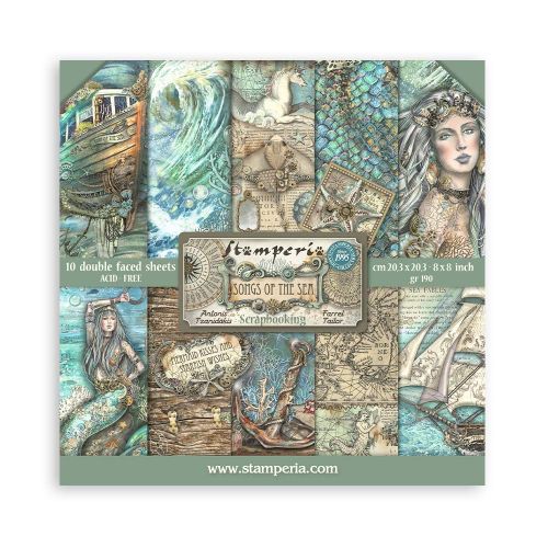 Stamperia - Songs of the Sea 8x8 Inch Paper Pack (SBBS90)