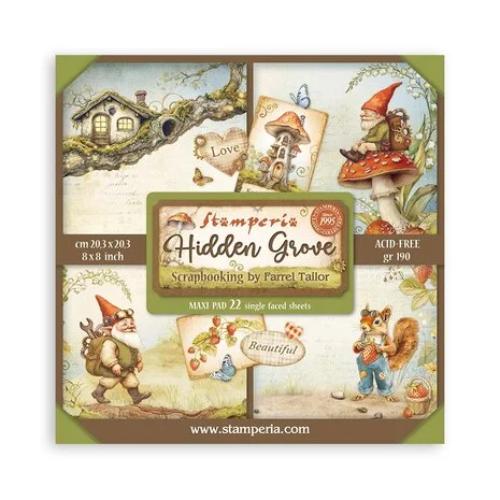 Stamperia Hidden Grove 8x8 Inch Paper Pack Maxi Backgrounds Selection (Single Face) (SBBSXB10)