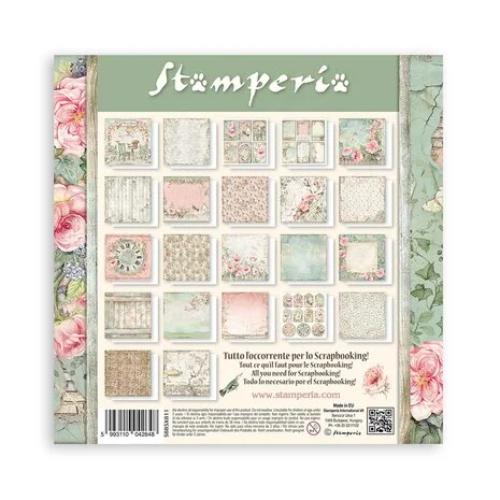 Stamperia House of Roses 8x8 Inch Paper Pack Maxi Backgrounds Selection (Single Face) (SBBSXB11)