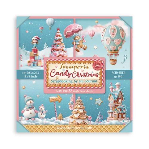 Stamperia Candy Christmas 8x8 Inch Paper Pack Maxi (Single Face) (SBBSXB15)