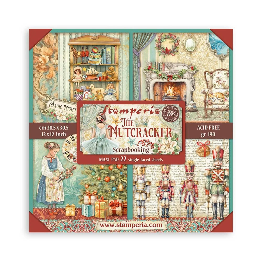 Stamperia The Nutcracker 12x12 Inch Paper Pack Maxi (Single Face) (SBBXLB16) - Postage as per actual