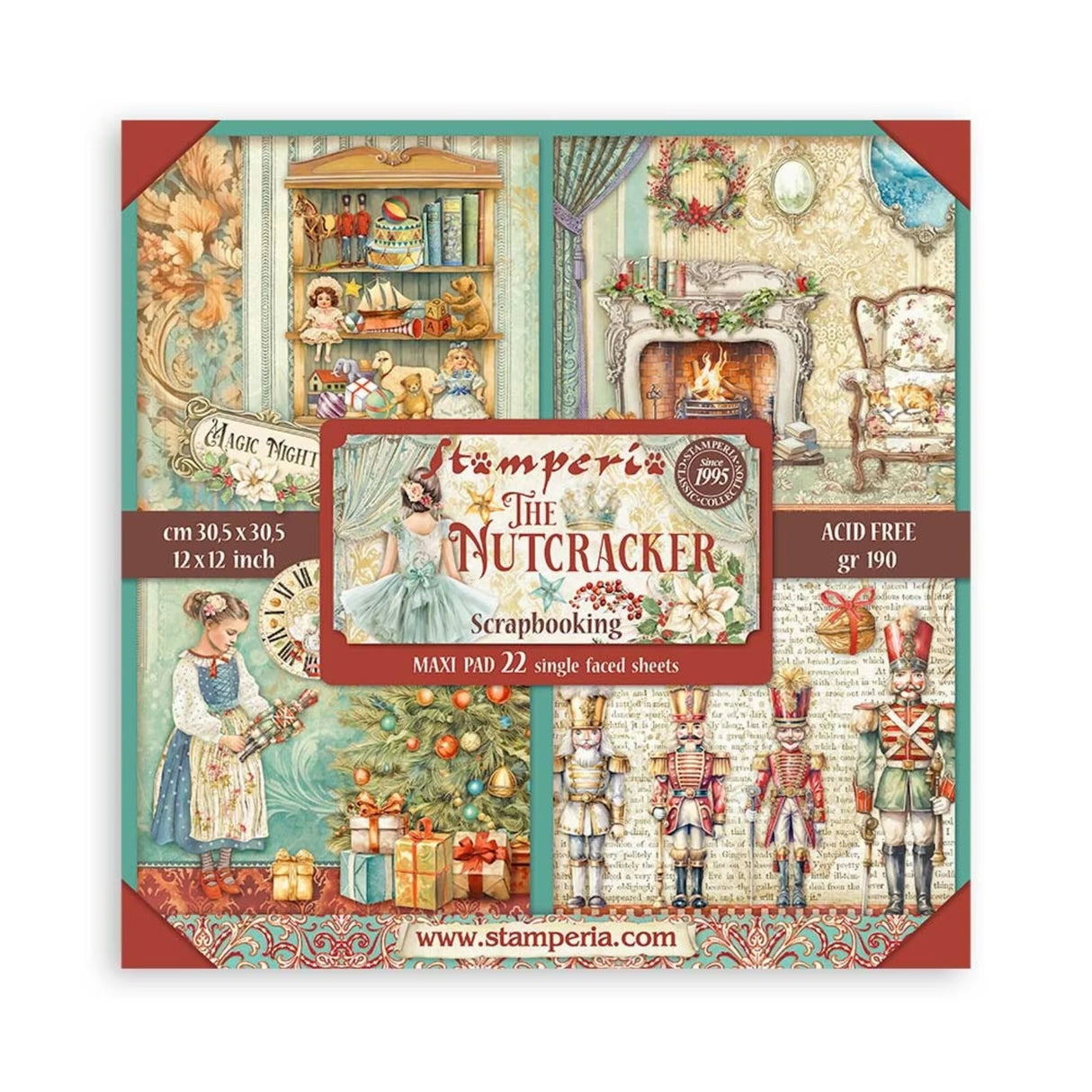 Stamperia The Nutcracker 12x12 Inch Paper Pack Maxi (Single Face) (SBBXLB16) - Postage as per actual