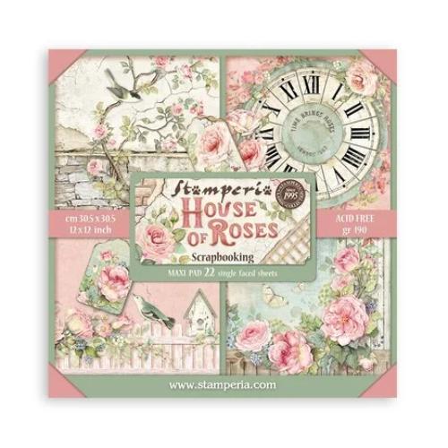 Stamperia House of Roses 12x12 Inch Paper Pack Maxi Backgrounds Selection (Single face) (SBBXLB23) - Postage as per Actual