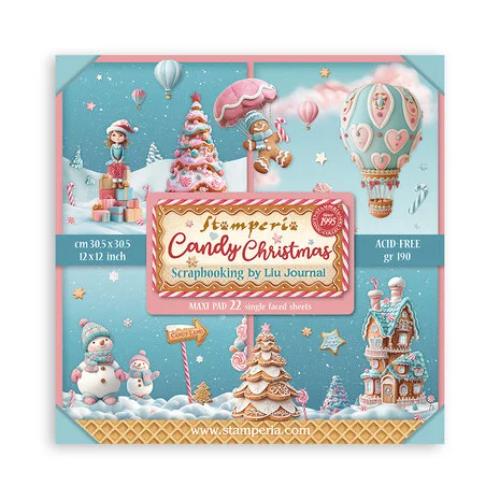 Stamperia - Candy Christmas 12x12" Single Sided Paper Pad from the Candy Christmas Collection - Postage as pe Actual