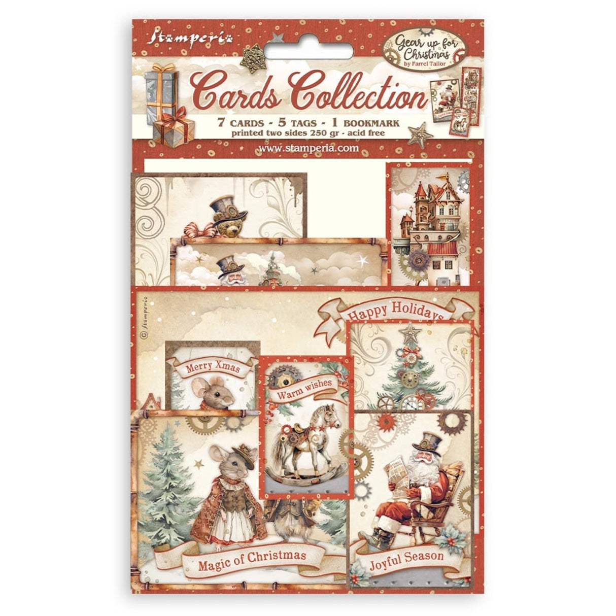 Stamperia Gear up for Christmas Cards Collection (SBCARD26)