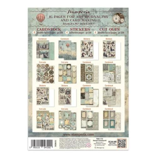 Stamperia Voyages Fantastiques Junk Journal Stickers, Backgrounds, Cut-Outs (SBJK05) - Postage as per Actual