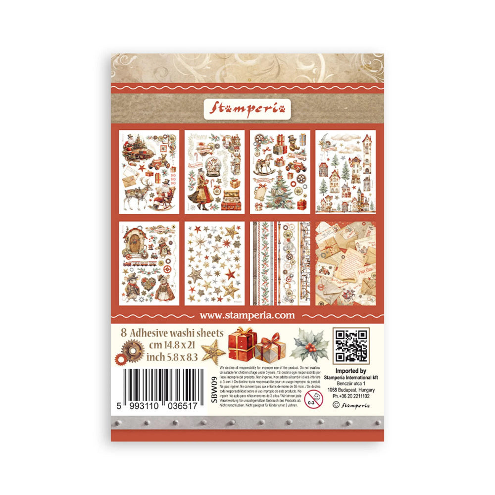 Stamperia Gear up for Christmas A5 Washi Pad (8pcs) (SBW09)