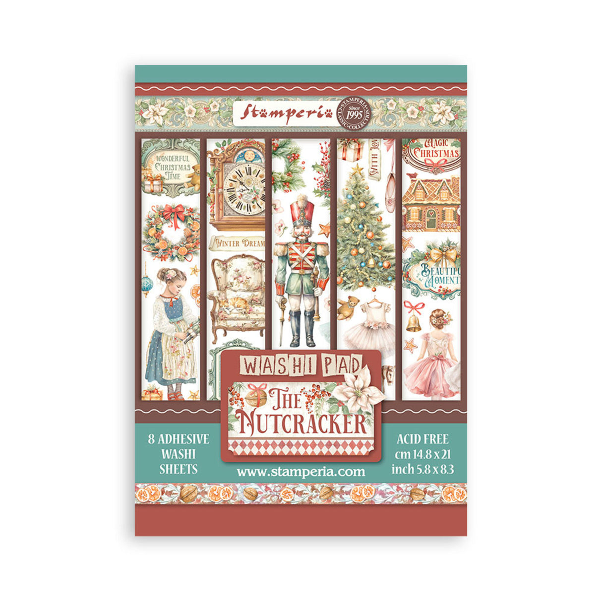 Stamperia The Nutcracker A5 Washi Pad (8pcs) (SBW10)