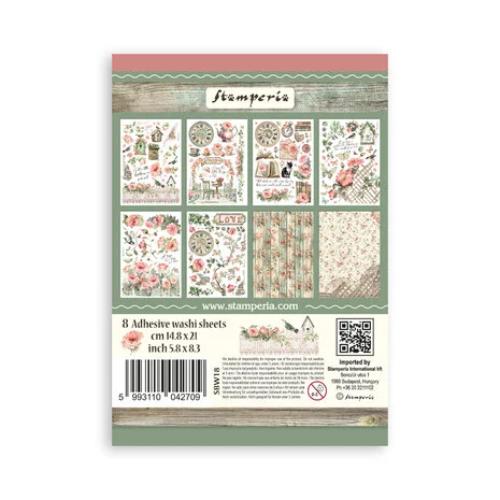 Stamperia House of Roses A5 Washi Pad (8pcs) (SBW18)