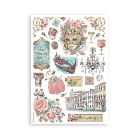 Stamperia Venice City of Art A5 Washi Pad (8pcs) (SBW21)