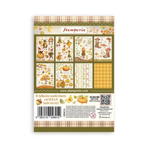 Stamperia Whispering Woods A5 Washi Pad (8pcs) (SBW24)