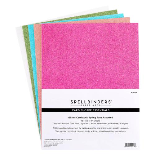 Spellbinders - Spring Tones Glitter Cardstock - 10 Pack