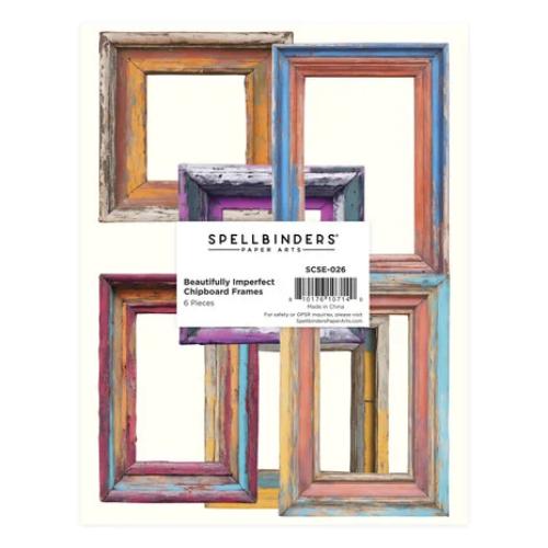 Spellbinders - Beautifully Imperfect Chipboard Frames from the Beautifully Imperfect Collection - 6 pc