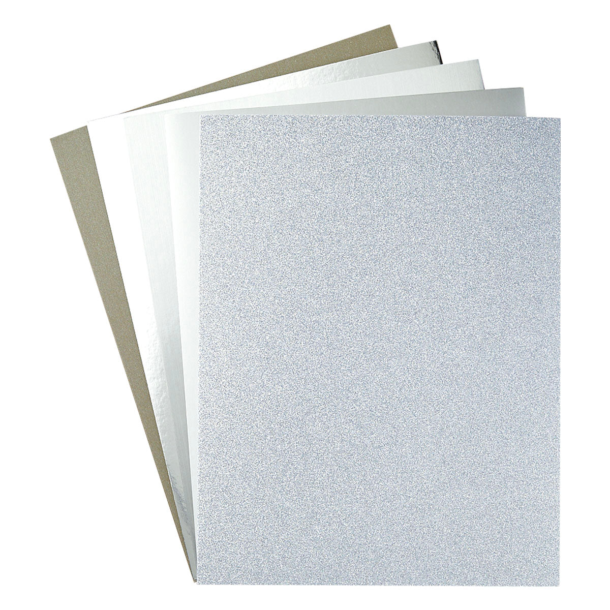 Spellbinders - Silver Assortment Treasured Cardstock 8 1/2" x 11 -15 Pack