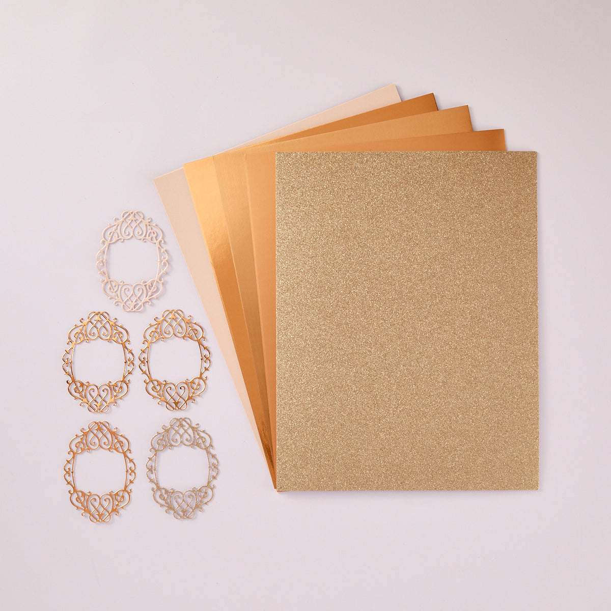 Spellbinders - Rose Gold Assortment Treasured Cardstock 8 1/2" x 11 -15 Pack