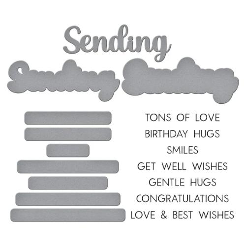 Spellbinders - Sending Smiles Sentiments Clear Stamp & Die Set from the Wildflowers Collection by Lisa Horton