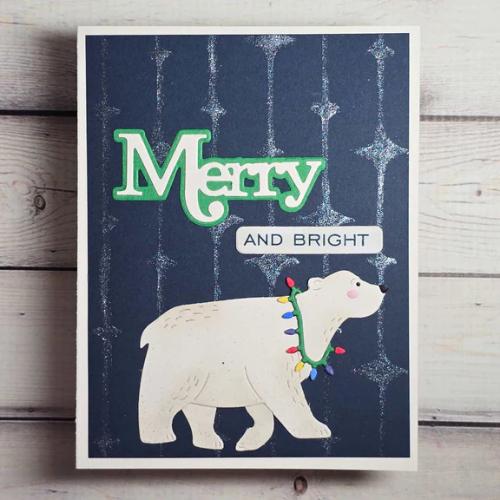 Spellbinders - Merry Sentiments Clear Stamp & Die Set from the All About Christmas Collection by Lisa Horton
