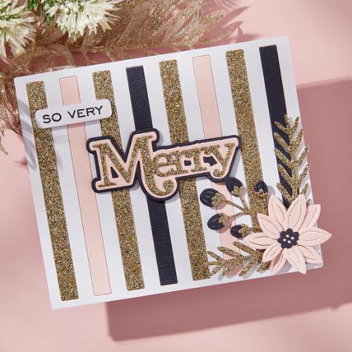 Spellbinders - Merry Sentiments Clear Stamp & Die Set from the All About Christmas Collection by Lisa Horton