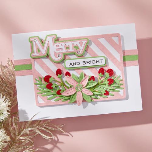Spellbinders - Merry Sentiments Clear Stamp & Die Set from the All About Christmas Collection by Lisa Horton