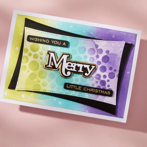 Spellbinders - Merry Sentiments Clear Stamp & Die Set from the All About Christmas Collection by Lisa Horton