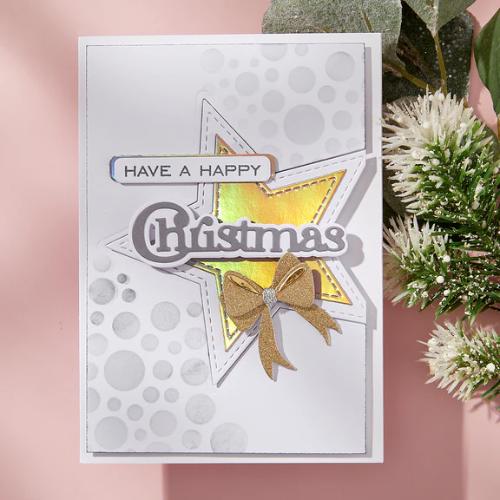 Spellbinders - Christmas Sentiments Clear Stamp & Die Set from the All About Christmas Collection by Lisa Horton