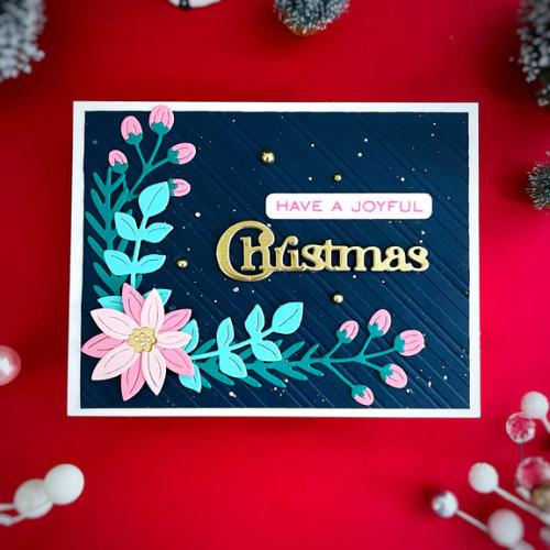 Spellbinders - Christmas Sentiments Clear Stamp & Die Set from the All About Christmas Collection by Lisa Horton