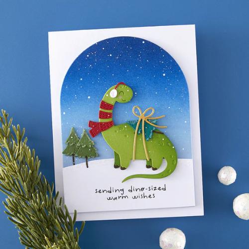Spellbinders - Independent Exclusive - Dino-Sized Holiday Clear Stamp & Die Set