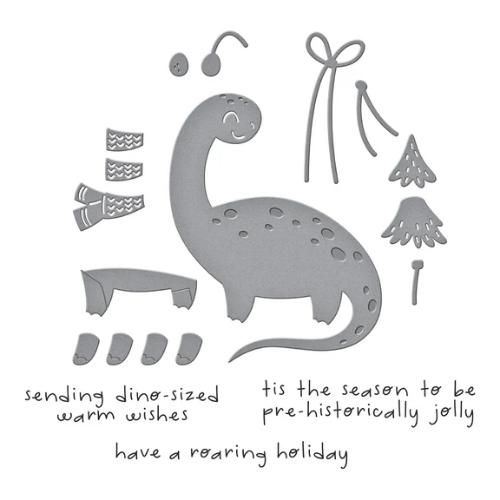 Spellbinders - Independent Exclusive - Dino-Sized Holiday Clear Stamp & Die Set